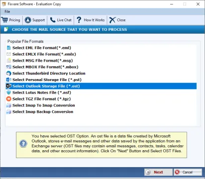 Miniatura FixVare OST to PST Converter